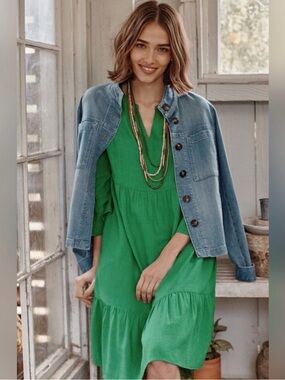 J. Jill Jardin green tiered dress